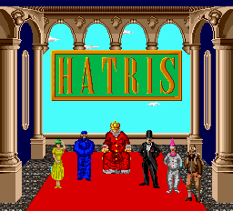 Hatris title screen for PC Engine